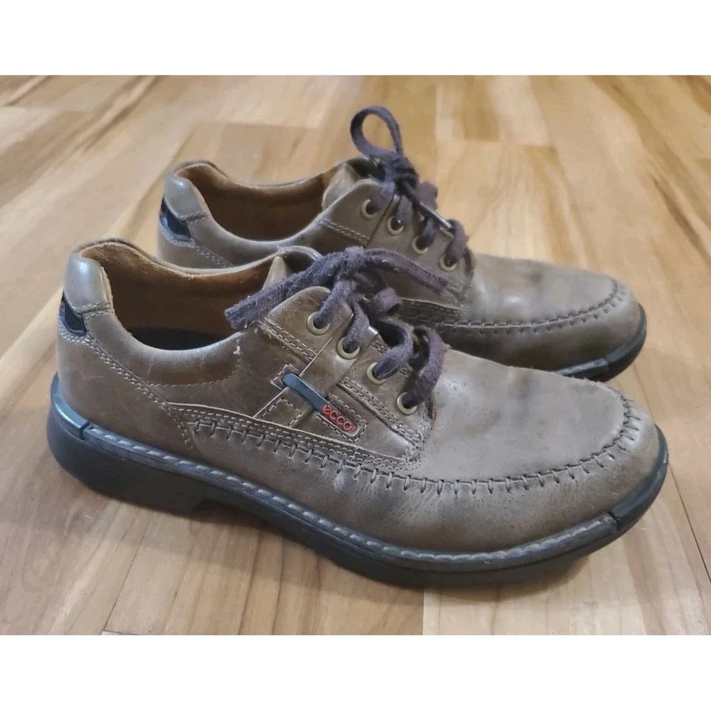 ECCO Fusion Moc Toe‎ Brown Leather Comfort Oxfords Men's EU 42 US Size 8/8.5